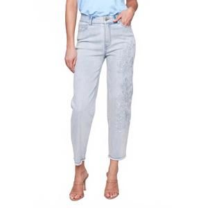 NEW CHARLIE B flower embroidered jeans in beach blue